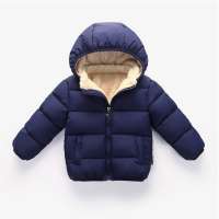 Autumn winter baby boy girl wadded jacket children dot printed coat kids hooded outerwear