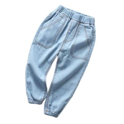 European fashion elastic pencil denim pants boys kids Anti Mosquito jeans