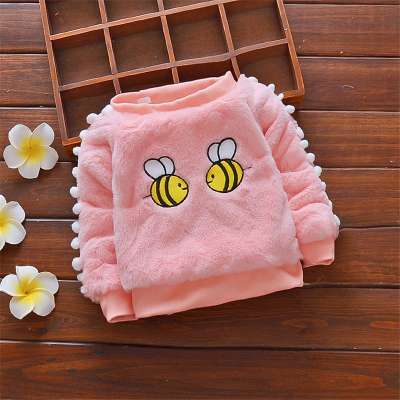 new design Spring Fall long sleeve rabbit wool toddler baby girl bee sweaters for baby